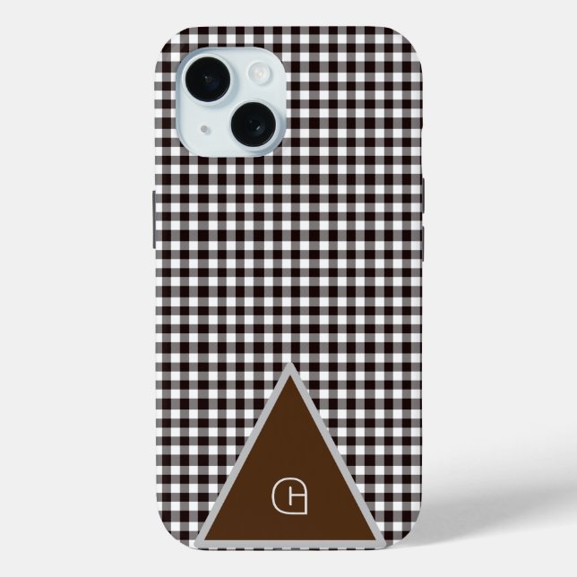 Funda De Case-Mate Para iPhone Monograma Cuadrícula Chic Personalizable (Reverso )