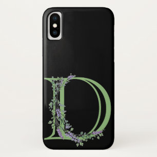 Funda Para iPhone X Monograma D Lavanda Eucalipto