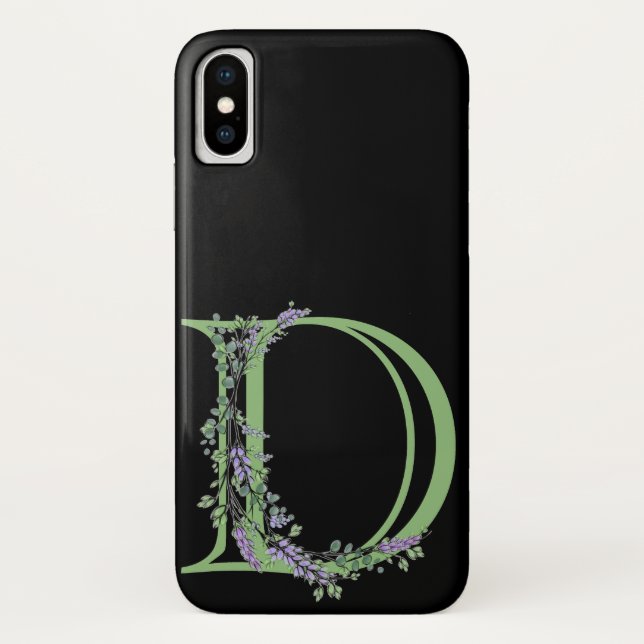 Funda De Case-Mate Para iPhone Monograma D Lavanda Eucalipto (Reverso)