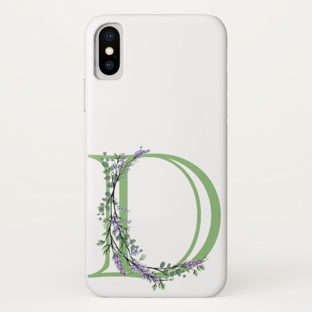Funda De Case-Mate Para iPhone Monograma D Lavanda Eucalipto (Reverso)