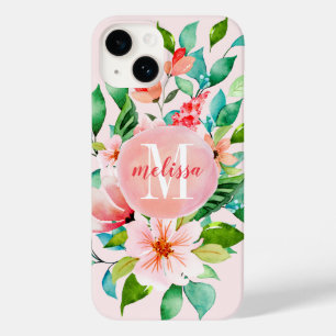 Funda Para iPhone 14 De Case-Mate Monograma de Acuarela Floral Paraíso