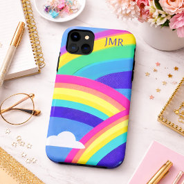 Funda Para iPhone 11 Monograma de Arcoíris Moderno 