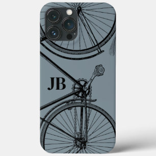 Funda Para iPhone 13 Pro Max Monograma de Bicicleta Vintage Minimalista