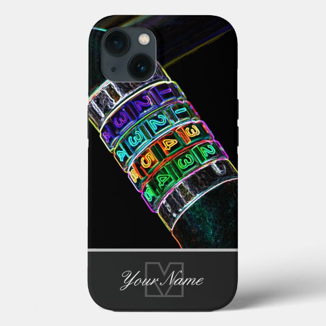 Funda De Case-Mate Para iPhone ¡Monograma de bloqueo combinado Neon-Pop-Art! (Reverso )