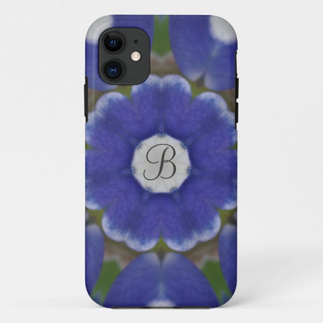 Funda De Case-Mate Para iPhone Monograma de Bluebonnet (Reverso)
