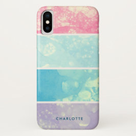 Funda Para iPhone X monograma de burbuja de color pastel