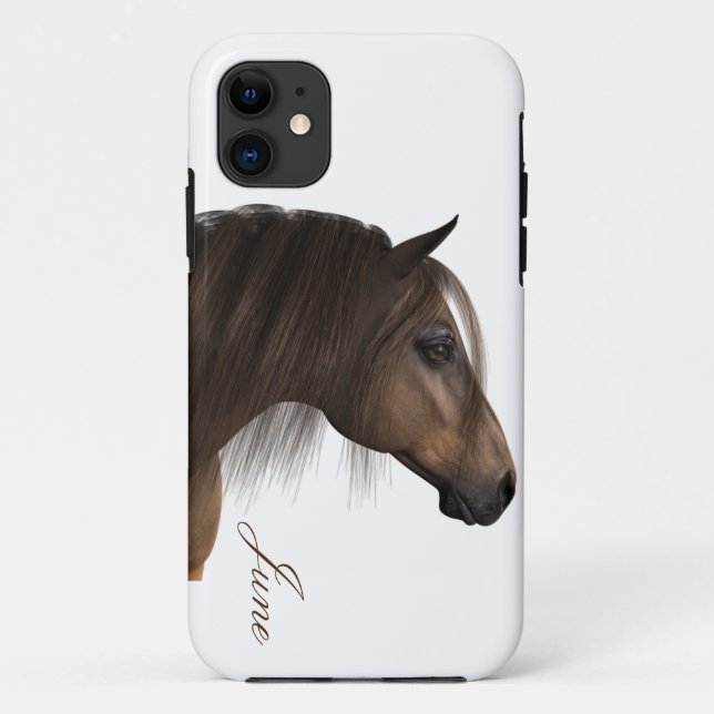 Funda De Case-Mate Para iPhone Monograma de caballo (Reverso)