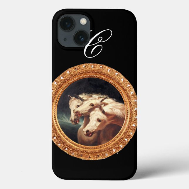 Funda De Case-Mate Para iPhone Monograma de caballos cariotas del faraón (Reverso)