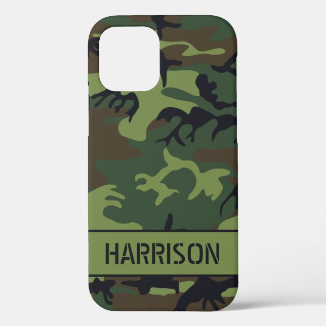 Funda De Case-Mate Para iPhone Monograma de camuflaje (Reverso )
