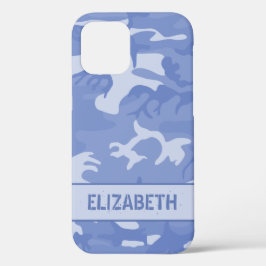Funda Para iPhone 12 Monograma de camuflaje azul