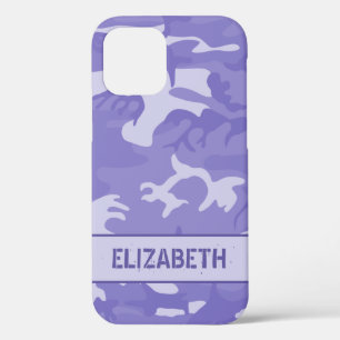 Funda Para iPhone 12 Monograma de Camuflaje Morado