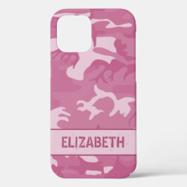 Funda Para iPhone 12 Pro Monograma de camuflaje rosa