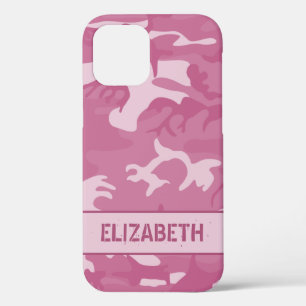 Funda Para iPhone 12 Monograma de camuflaje rosa