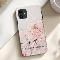 Monograma de cerezo Blossom Personalizado elegante