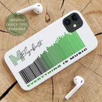 Monograma de código de barras de sonido verde de l