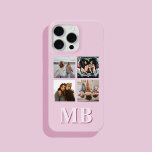 Funda Para iPhone 15 Pro Max Monograma de Collage de fotos moderno<br><div class="desc">Collage de fotos Estuche de teléfono monograma inicial moderno. Crea tu propio estuche para iPhone personalizado con el nombre inicial del personalizado y 4 fotos</div>