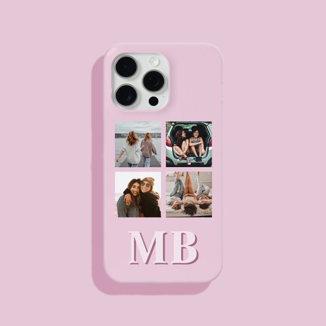Funda De Case-Mate Para iPhone Monograma de Collage de fotos moderno (Subido por el creador)