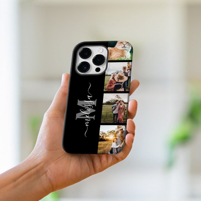 Funda De Case-Mate Para iPhone Monograma de Collage de fotos personalizado (Subido por el creador)