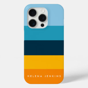 Funda Para iPhone 15 Pro Monograma de color horizontal a rayas