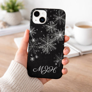 Funda Para iPhone 14 Plus De Case-Mate Monograma de copo de nieve en blanco y negro