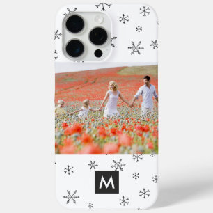 Funda Para iPhone 15 Pro Max Monograma de copos de Navidad con foto personaliza