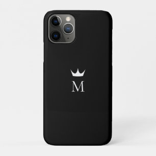 Funda Para iPhone 11 Pro Monograma de Corona Negro y Blanco