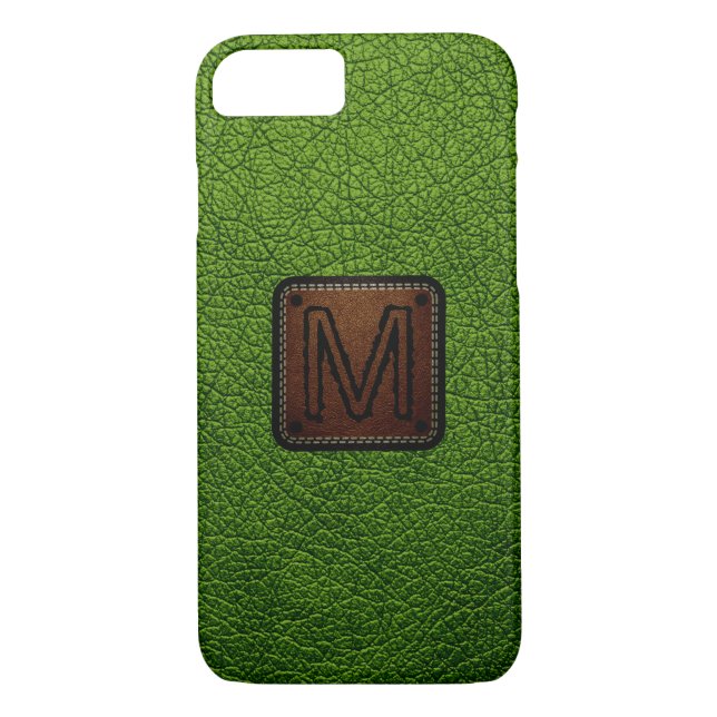 Funda De Case-Mate Para iPhone Monograma de cuero agudo (Reverso)