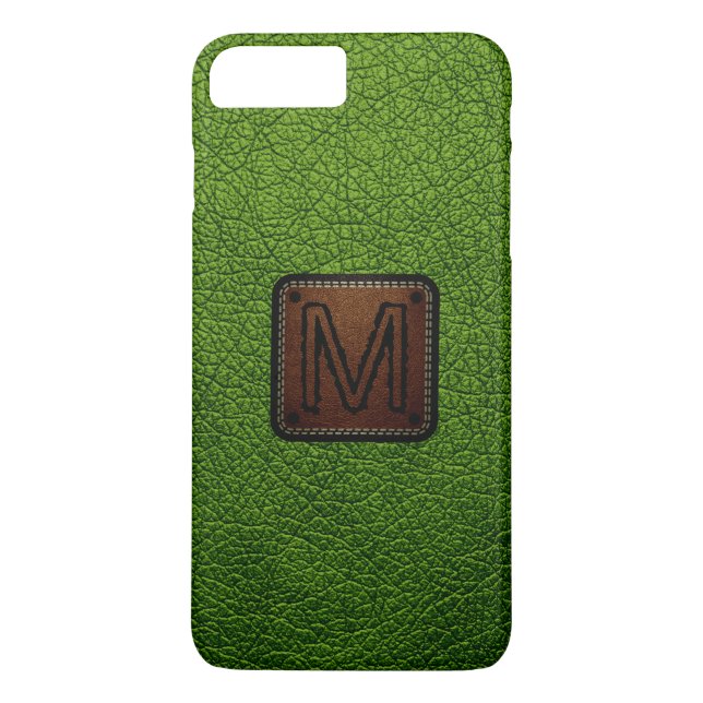 Funda De Case-Mate Para iPhone Monograma de cuero agudo (Reverso)