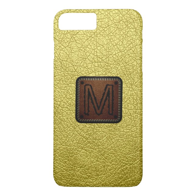 Funda De Case-Mate Para iPhone Monograma de Cuero amarillo Arílido (Reverso)