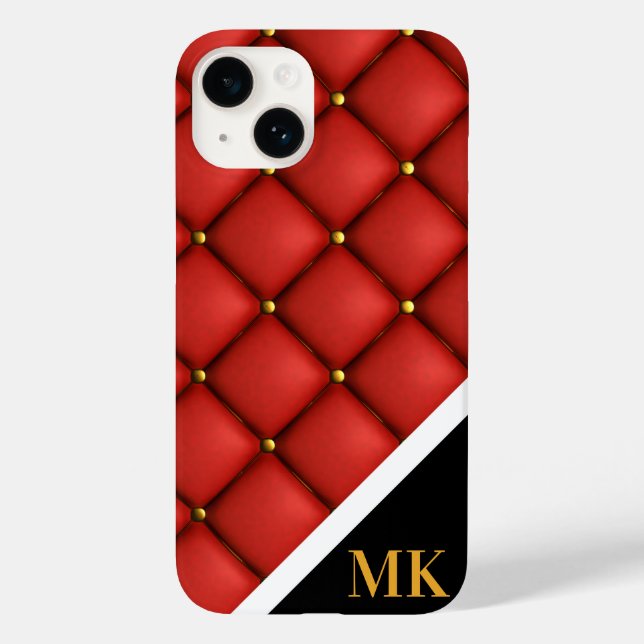 Funda De Case-Mate Para iPhone Monograma de cuero ventilado (Reverso )