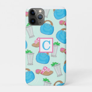 Funda Para iPhone 11 Pro Monograma de Derby Mint Julep Bermuda Bag