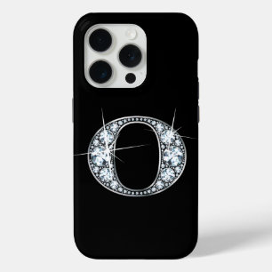 Funda Para iPhone 15 Pro Monograma de diamante falso