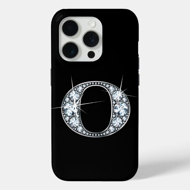 Funda De Case-Mate Para iPhone Monograma de diamante falso (Reverso )