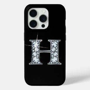 Funda Para iPhone 15 Pro Monograma de diamante falso