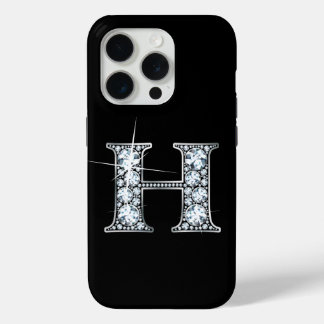 Funda Para iPhone 15 Pro Monograma de diamante falso