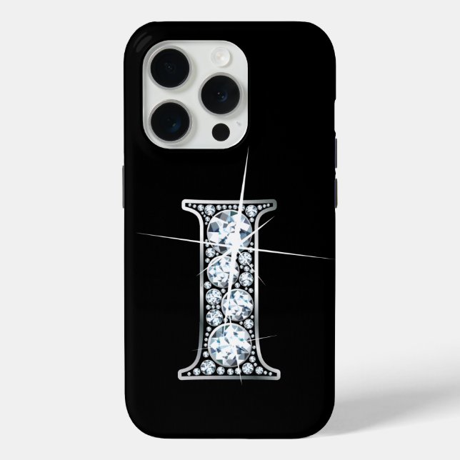 Funda De Case-Mate Para iPhone Monograma de Diamante Falso (Reverso )