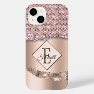 Funda Para iPhone 14 De Case-Mate Monograma de Diamantes de Cobre de Moda