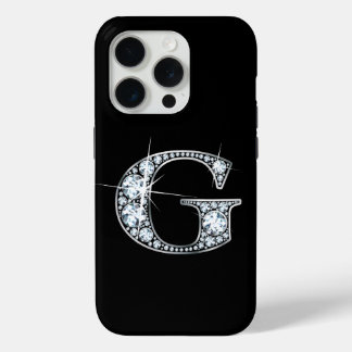 Funda Para iPhone 15 Pro Monograma de diamantes de imitación