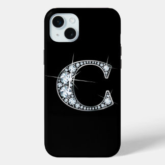 Funda Para iPhone 15 Mini Monograma de diamantes de imitación