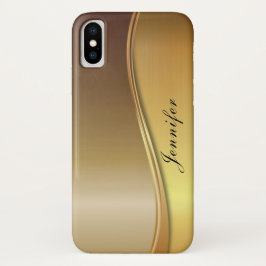 Funda Para iPhone X Monograma de diseño de oro de moda de entrelazado 