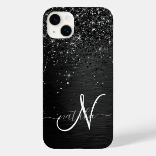 Funda Para iPhone 14 Plus De Case-Mate Monograma de espuma de Purpurina negro personaliza