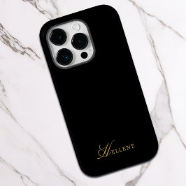 Funda Para iPhone 14 Pro De Case-Mate Monograma de estilo elegante de lujo negro y oro