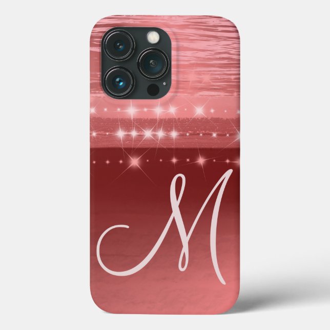 Funda De Case-Mate Para iPhone Monograma de falso oro rosa (Reverso )