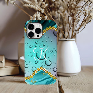 Funda Para iPhone 14 Pro Max De Case-Mate Monograma de fantasía de gotas de lluvia con lámin