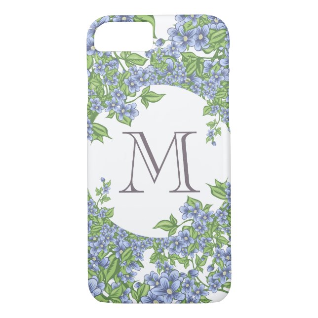 Funda De Case-Mate Para iPhone Monograma de flor (Reverso)
