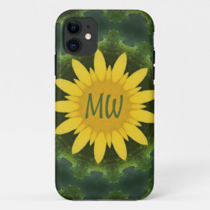 Funda Para iPhone 11 Monograma de flor solar