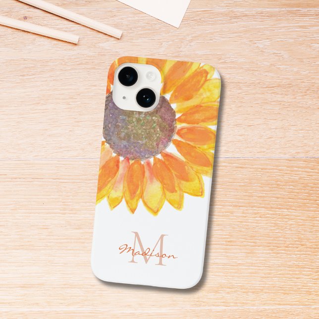 Funda De Case-Mate Para iPhone Monograma de girasol (Subido por el creador)