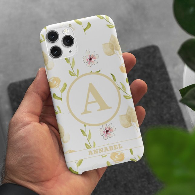 Funda De Case-Mate Para iPhone Monograma de Giro Floral (Subido por el creador)