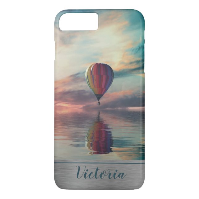 Funda De Case-Mate Para iPhone Monograma de globo aerostático (Reverso)