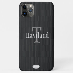 Funda Para iPhone 11 Pro Max Monograma de gradiente de gradiente de gris carbon
